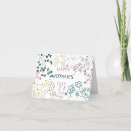 Tarjeta Festiva Feliz día de la madre Flor salvaje botánica
