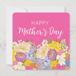 Tarjeta Festiva Feliz día de la madre flores en flor 