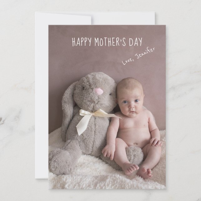 Tarjeta Festiva Feliz Día de la Madre, foto de mi bebé (Anverso)