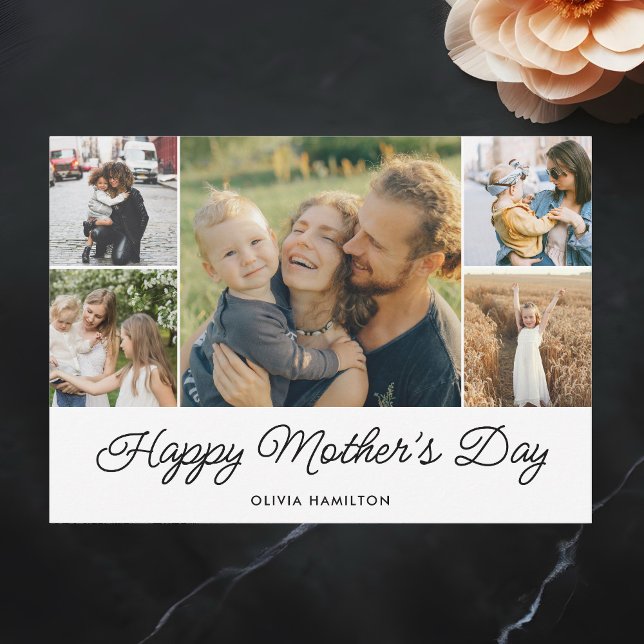 Tarjeta Festiva Feliz Día de la Madre Fotografía simple elegante (Subido por el creador)