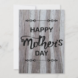 Tarjeta Festiva Feliz Día de la Madre Gray Barn Wood 2025