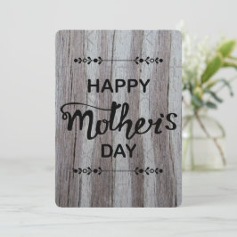 Tarjeta Festiva Feliz Día de la Madre Gray Barn Wood 2025