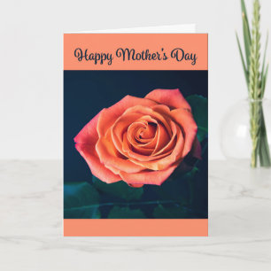 Tarjeta Festiva Feliz día de la madre, hermosa foto de Rosa de plu