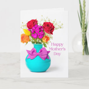 Tarjeta Festiva Feliz Día de la Madre Hermosas Flores
