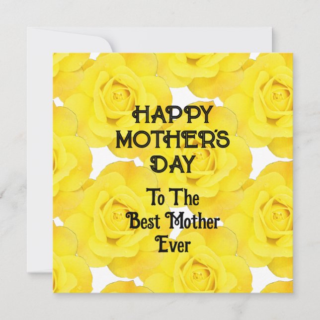 Tarjeta Festiva Feliz Día de la Madre Mensaje de Personalizado flo (Anverso)