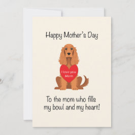 Tarjeta Festiva Feliz Día de la Madre Perro Mamá