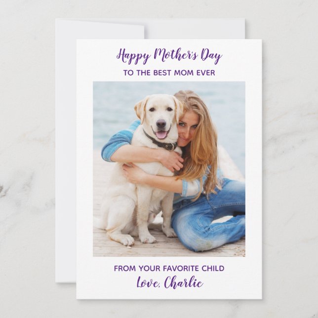 Tarjeta Festiva Feliz Día de la Madre Perro Mascota personalizado  (Anverso)