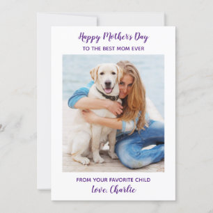 Tarjeta Festiva Feliz Día de la Madre Perro Mascota personalizado