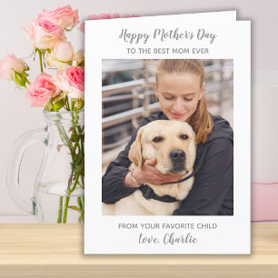 Tarjeta Festiva Feliz Día de la Madre Perro Personalizado foto Mas