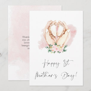 Tarjeta Festiva Feliz Día de la Madre Rosa Floral 