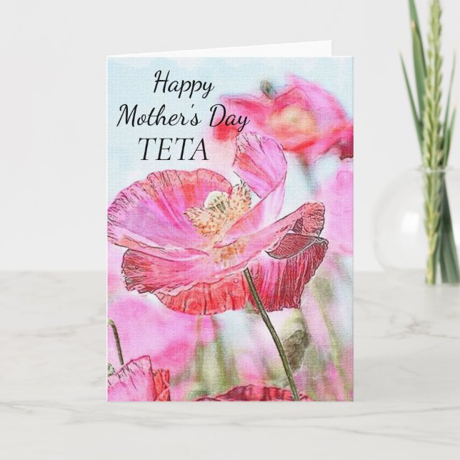 Tarjeta Festiva Feliz Día de la Madre Teta (Anverso)