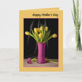 Tarjeta Festiva Feliz Día de la Madre Tulipanes Hermosos