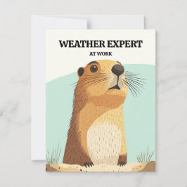 Tarjeta Festiva Feliz Día de la Marmota Adorable Marmota Colorida 
