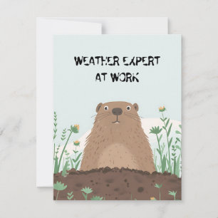 Tarjeta Festiva Feliz Día de la Marmota Lindas Marmotas Coloridas