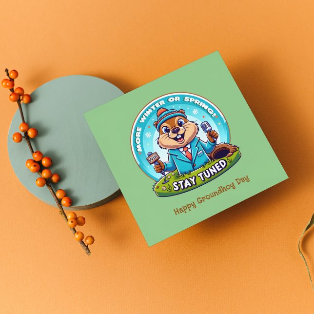 Tarjeta Festiva Feliz Día De La Marmota: Noticias De Primavera O I (Subido por el creador)