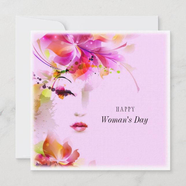 Tarjeta Festiva Feliz Día de la Mujer (Anverso)