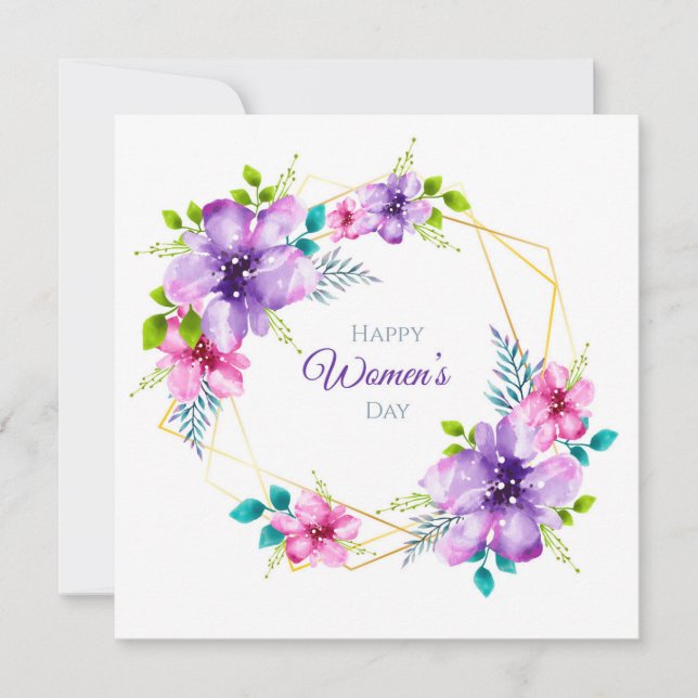 Tarjeta Festiva Feliz Día de la Mujer (Anverso)