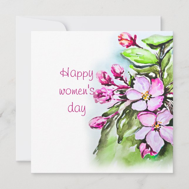 Tarjeta Festiva Feliz día de la mujer (Anverso)
