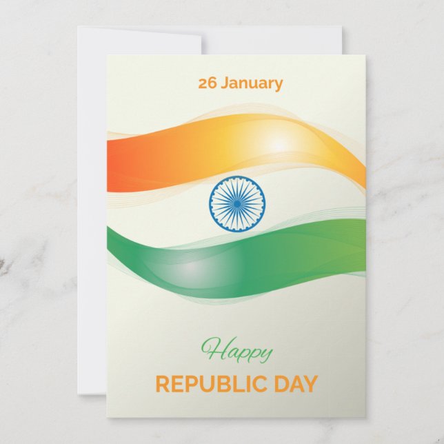 Tarjeta Festiva feliz día de la república india (Anverso)