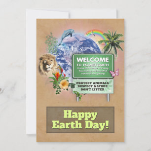 Tarjeta Festiva Feliz Día de la Tierra 22 de abril