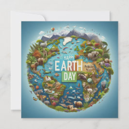 Tarjeta Festiva Feliz Día de la Tierra - Continente del Agua del Á