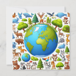 Tarjeta Festiva Feliz Día de la Tierra - Continente del Agua del Á