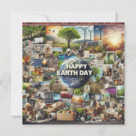 Tarjeta Festiva Feliz Día de la Tierra - Continente del Agua del Á