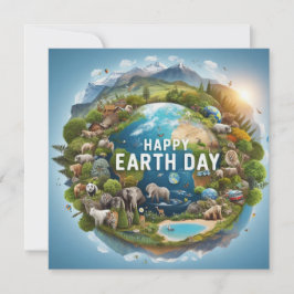 Tarjeta Festiva Feliz Día de la Tierra - Continente del Agua del Á
