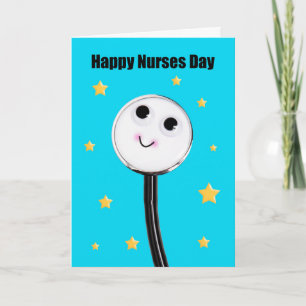Tarjeta Festiva Feliz Día de las Enfermeras Cute Stethoscope Con F