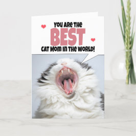Tarjeta Festiva Feliz Día de las Madres de parte del gato Gatito l