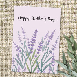 Tarjeta Festiva Feliz Día de las Madres Floral Lavanda Púrpura