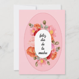 Tarjeta Festiva Feliz Día de las Madres Floral Rosa