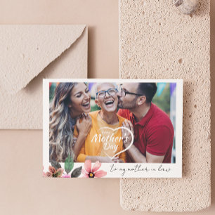 Tarjeta Festiva Feliz Día de las Madres Foto Personalizada Texto S