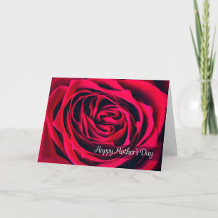 Tarjeta Festiva Feliz Día de las Madres Hermosa Rosa en Primer Pla