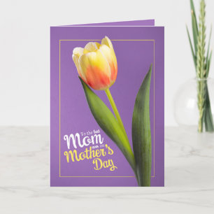 Tarjeta Festiva Feliz Día de las Madres Hermosa Tulipán Amarillo s
