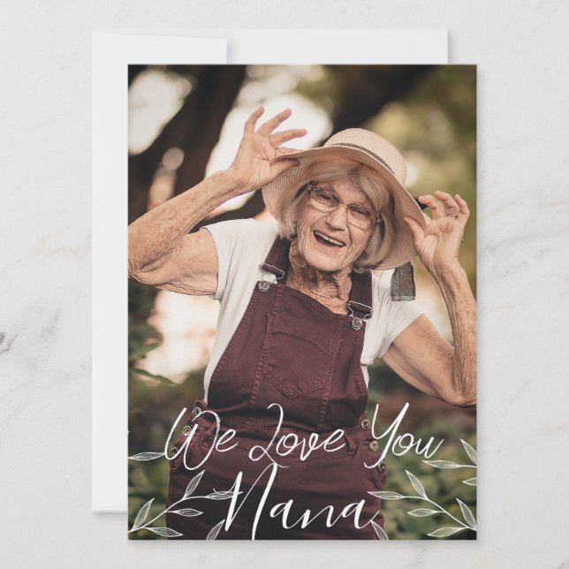 Tarjeta Festiva Feliz día de las madres, nana, abuela simple 1 fot (Anverso)