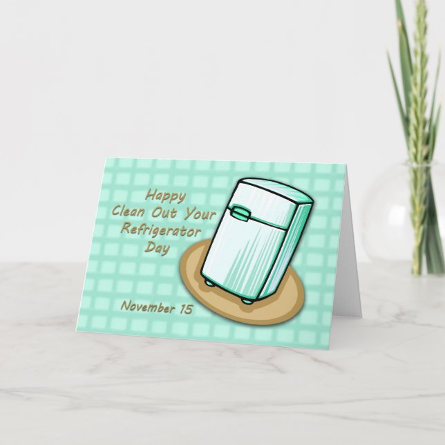 Tarjeta Festiva Feliz Día de Limpieza de tu Refrigerador (Anverso)
