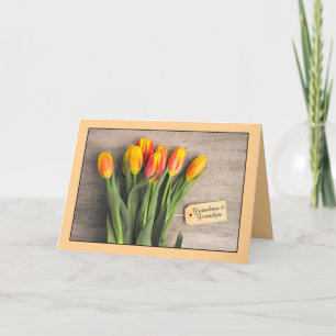 Tarjeta Festiva Feliz Día de los Abuelos Abuelos Tulips