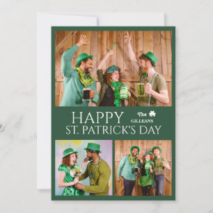 Tarjeta Festiva Feliz día de los clientes Shamrocks foto de la fam