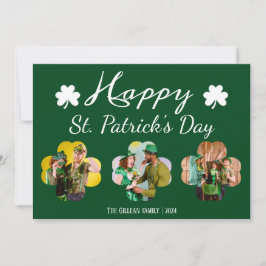 Tarjeta Festiva Feliz día de los clientes Shamrocks foto de la fam