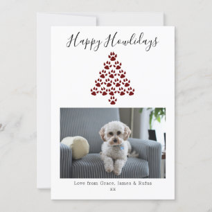 Tarjeta Festiva Feliz Día de los Navidades de perro de Howlidays F