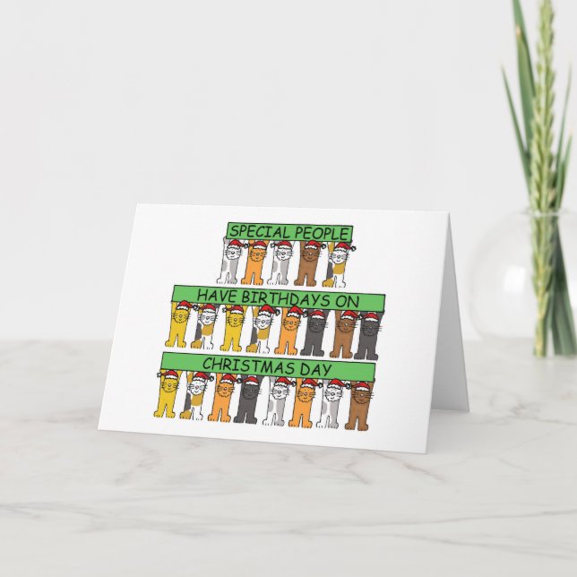 Tarjeta Festiva Feliz Día de los Navidades Personalizados de cumpl (Anverso)