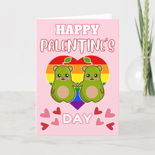 Tarjeta Festiva FELIZ DÍA DE PALENTINA Pareja de osos de pera lind