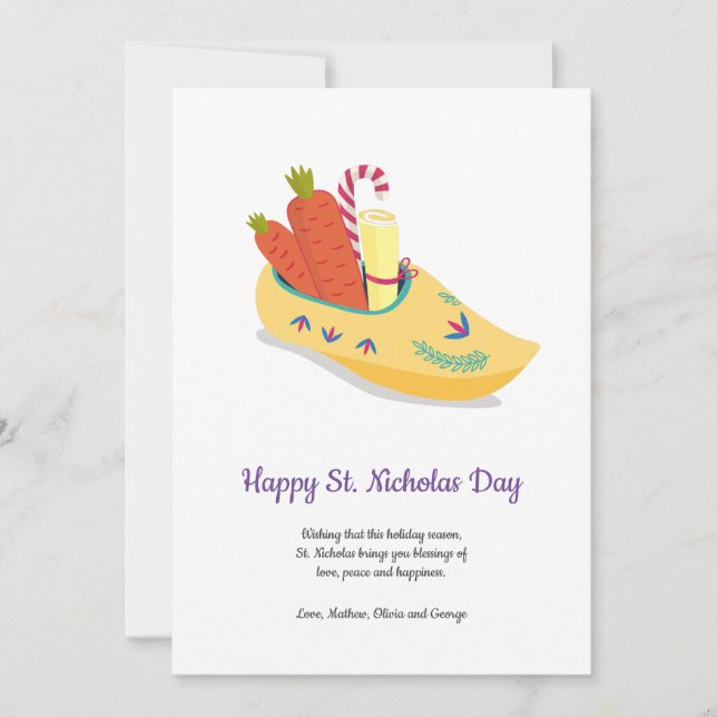 Tarjeta Festiva Feliz Día de San Nicolás (Anverso)