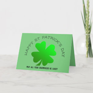 Tarjeta Festiva Feliz Día de San Patricio, afortunado shamrock per