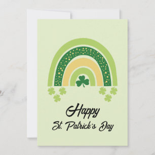 Tarjeta Festiva Feliz día de San Patricio Arcoíris Verde Dorado