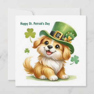 Tarjeta Festiva Feliz día de San Patricio cachorro