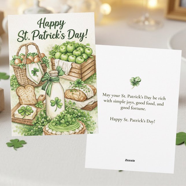 Tarjeta Festiva Feliz día de San Patricio Cocina de Cabaña Irlande (Subido por el creador)