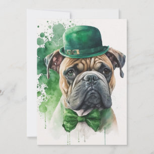 Tarjeta Festiva Feliz Día de San Patricio con perro