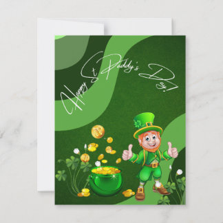 Tarjeta Festiva Feliz día de San Patricio Duende